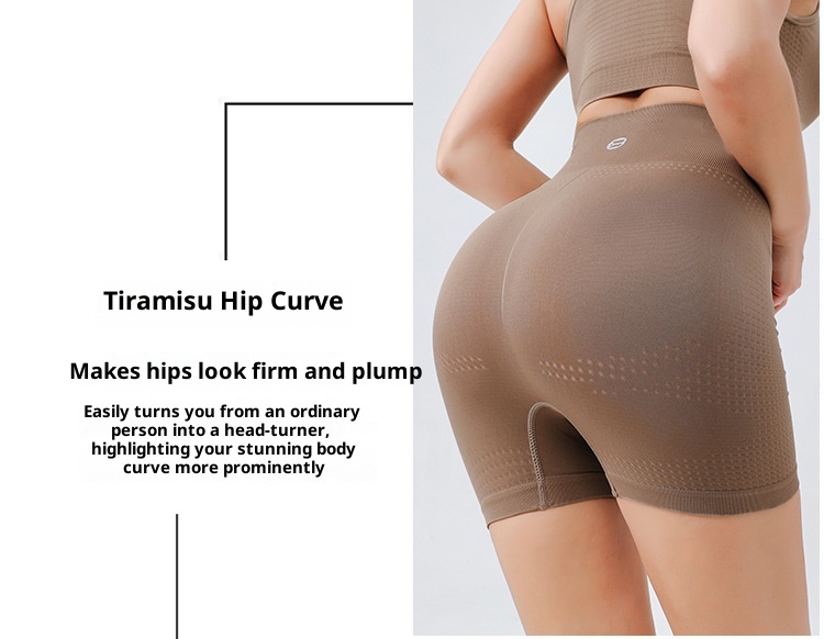 ActiveGo ActiveGo Pantaloncini aderenti elastici a vita alta, senza cuciture, per yoga all'aperto, ad asciugatura rapida, europei e americani, per donna, con protezioni per il petto_voghion.com