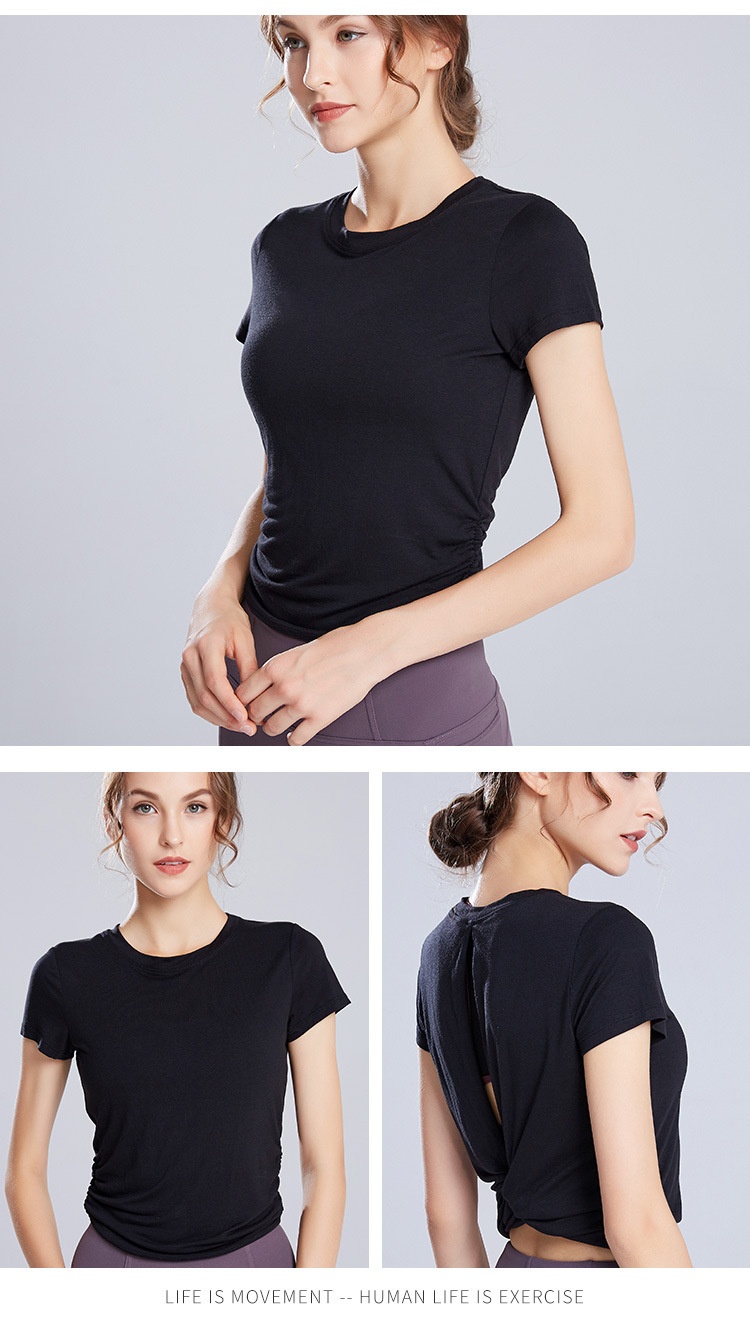 ActiveGo Sring Cover-U Short Sleeve Quick-Dry Shirt Wear T-Shirt For Women Euroean And American Fitness Yoga Outdoor Sorts_voghion.com