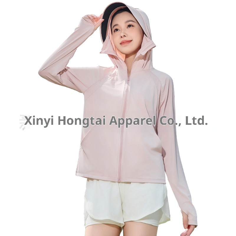 ActiveGo ActiveGo 25 Vêtements de soleil pour femmes Veste coupe-vent légère en soie glacée, protection UV, idéale pour le cyclisme et le sport, respirante_voghion.com