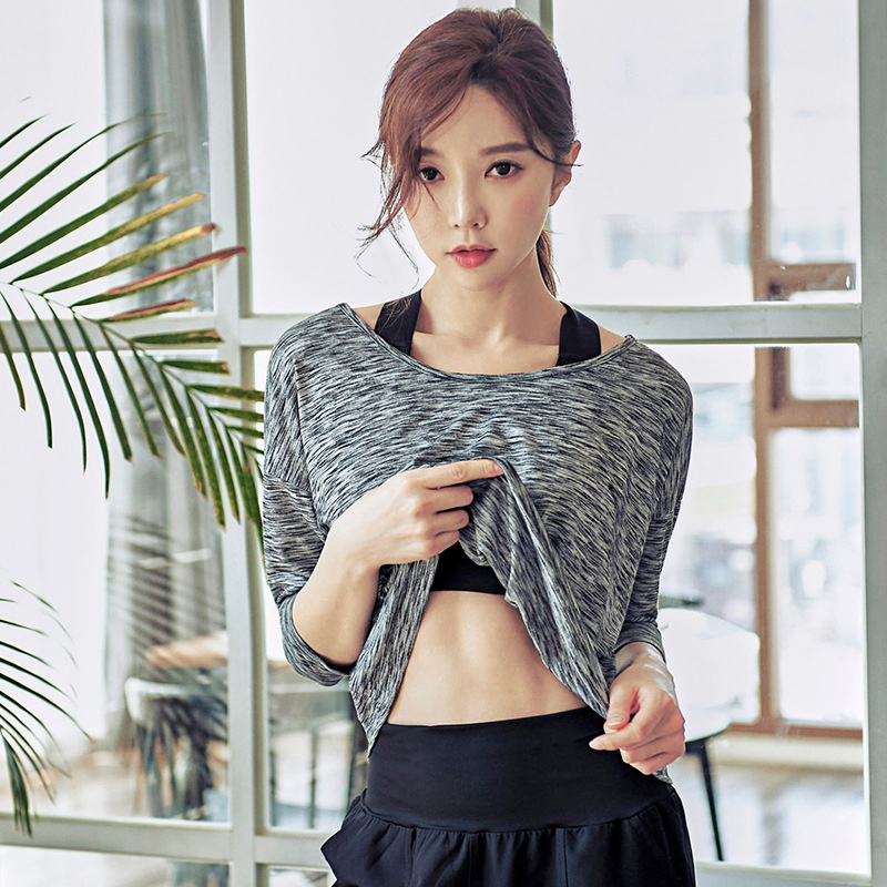 Maglietta sportiva larga ActiveGo per allenamento yoga all'aperto e fitness da ragazza, taglie forti, ad asciugatura rapida_voghion.com