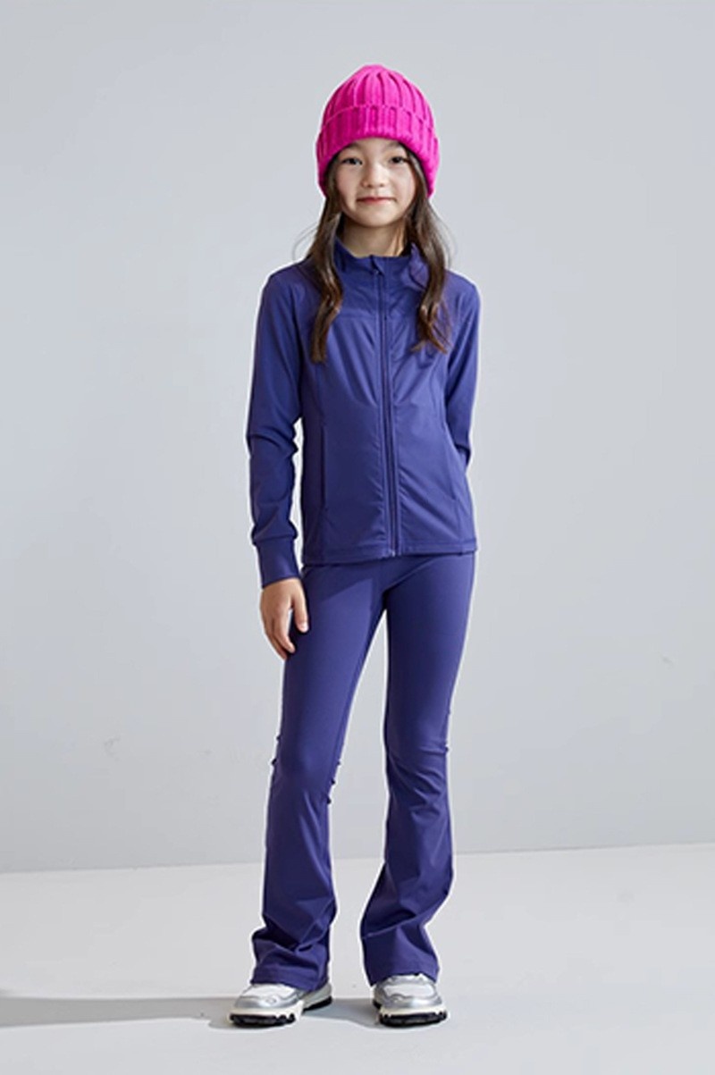 ActiveGo ActiveGo Europese en Amerikaanse UV-bescherming Ademende effen kleur Kinderyogaset Hardloopsport Buiten Lange mouwen Jas_voghion.com