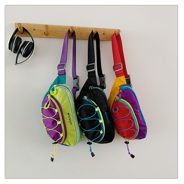 001 Foreign Trade Patchwork Color-Block Women's Chest Lightweight Outdoor Sports Cycling Phone Waist Dopamine Trendy_voghion.com