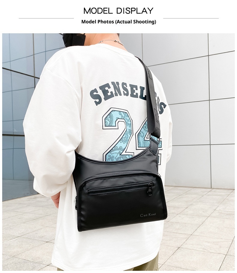 001 Crossbody For Men New Fashionable Simple Casual Shoulder Korean Style Trendy Textured Large Capacity Chest Bag_voghion.com