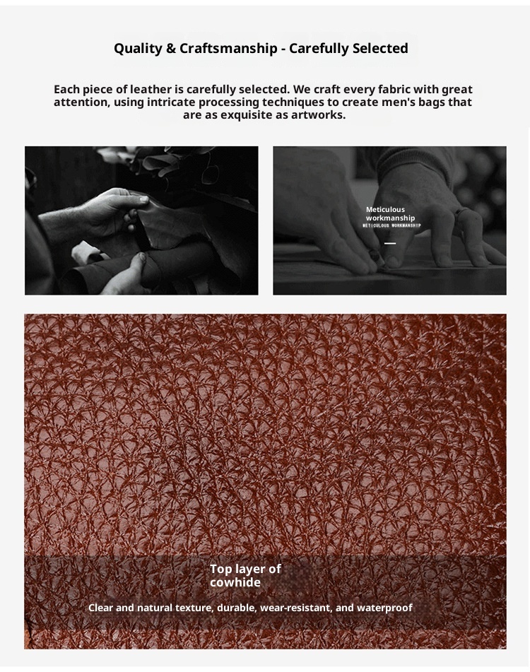 001 HANHOO Fashion Genuine Leather Waist Outdoor Casual Multi-Functional Crossbody Chest Large Capacity Top Layer Cowhide_voghion.com