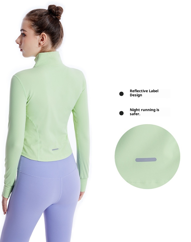 ActiveGo Cross-Border New Fitness Clothing Autunno Inverno Donna Quick-Dry Stand Collar Zipper Shirt Outdoor Sports Jacket Plus_voghion.com