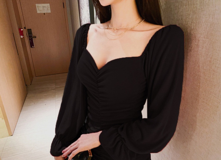 Robe mini moulante à épaules dénudées et froncée GraceChic, style coréen, idéale pour le printemps et les soirées mondaines._voghion.com