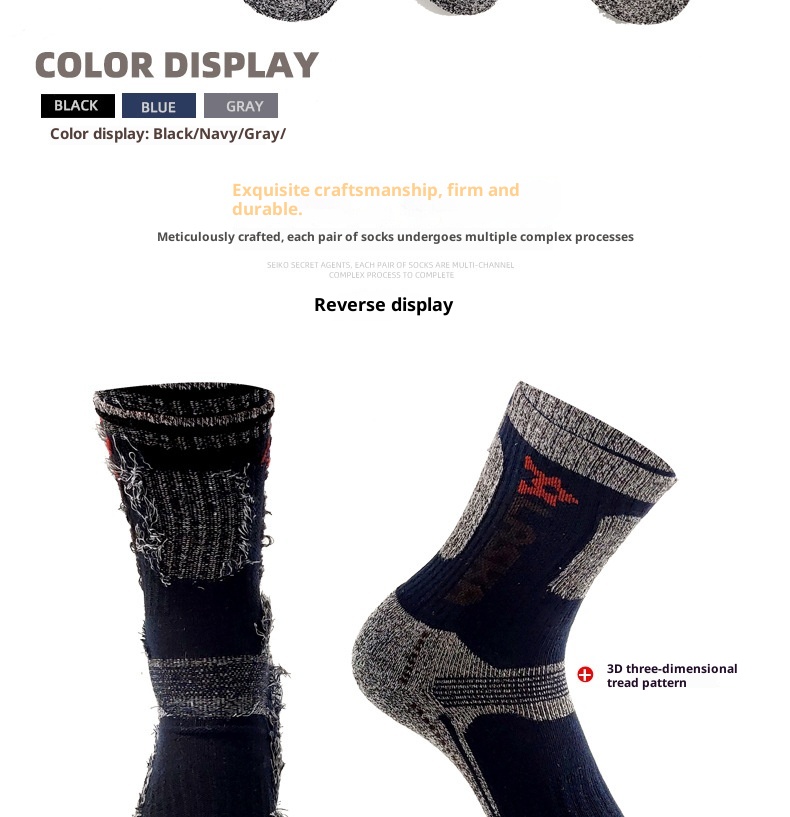 ActiveGo ActiveGo For Brand Hiking Sports Towel Bottom Thickened Outdoor Trekking Mid-Calf Socks Model A Men's Running Quick-Dry Special_voghion.com