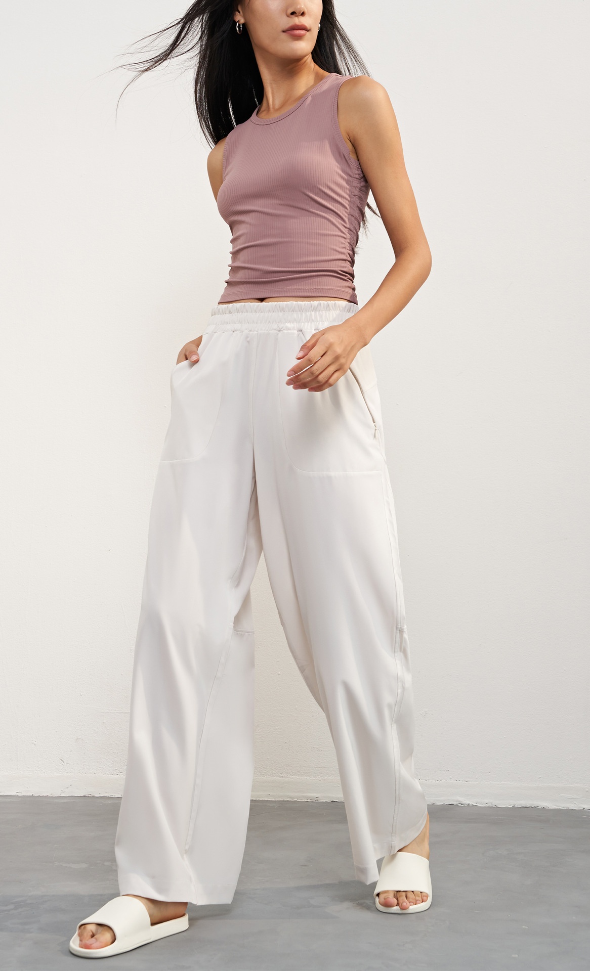 ActiveGo Nuls Débardeur côtelé transparent pour femme, amincissant, sans manches, sport, col rond, idéal pour l'été, le yoga et les activités de plein air_voghion.com