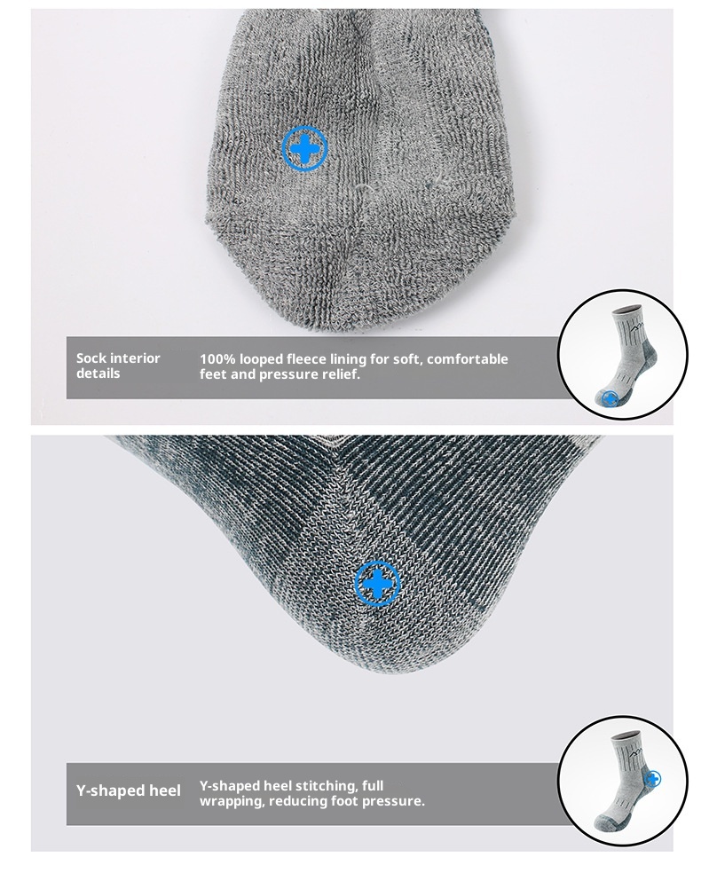 ActiveGo ActiveGo SANTO Men's Hiking Thickened Warm Outdoor Trekking Sweat-Absorbent Odor-Resistant Running Sports Socks_voghion.com