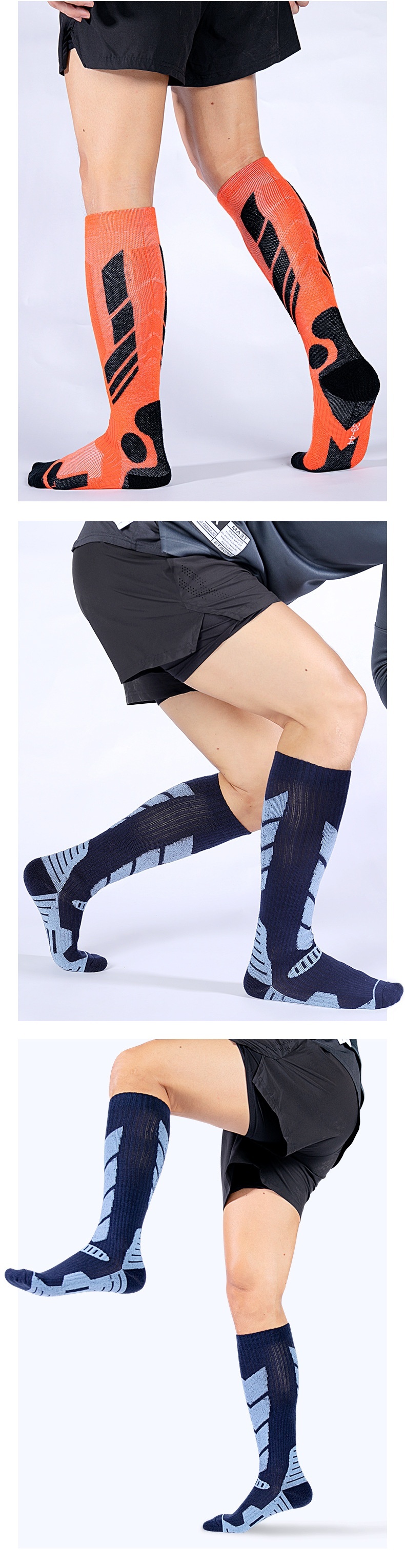 ActiveGo ActiveGo Winter Merino Ski per uomo e donna, Calzini sportivi da trekking caldi e spessi con fondo in asciugamano, Calzini da neve lunghi_voghion.com