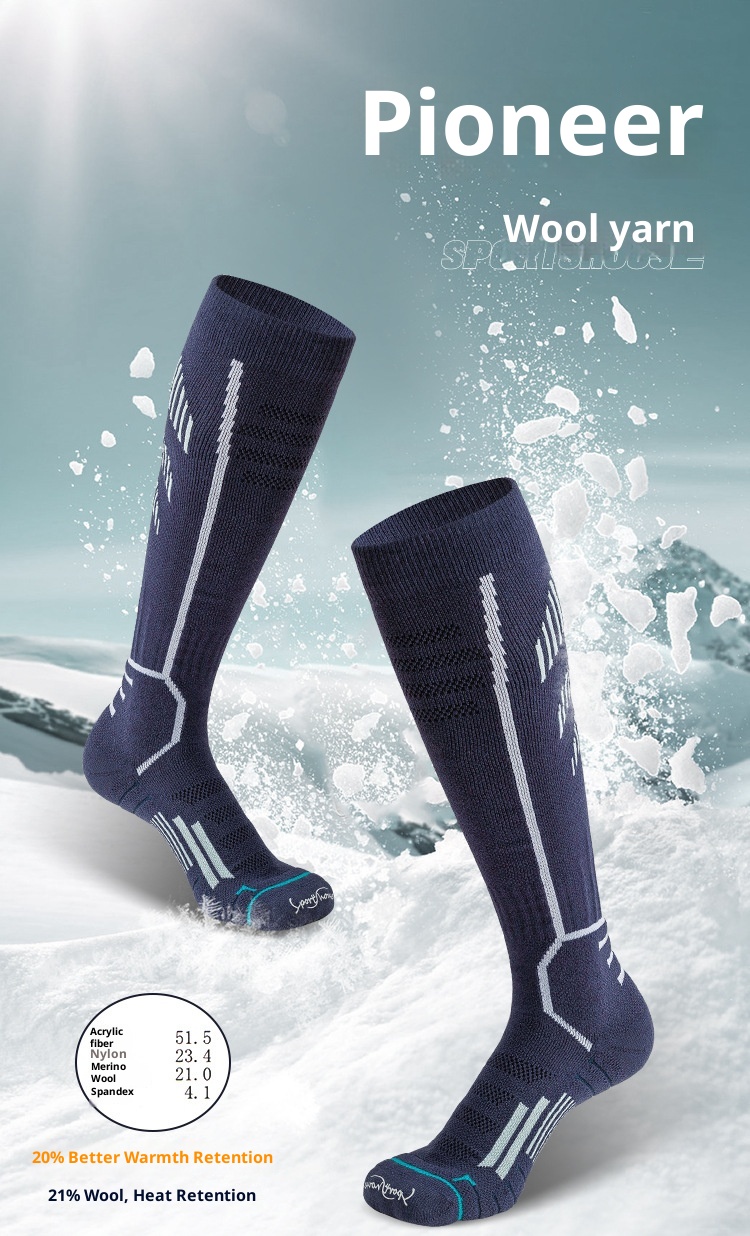 ActiveGo ActiveGo Men's High Tube Thickened Warm Ski Sports Compression Socks Towel Bottom Mountaineering Outdoor_voghion.com