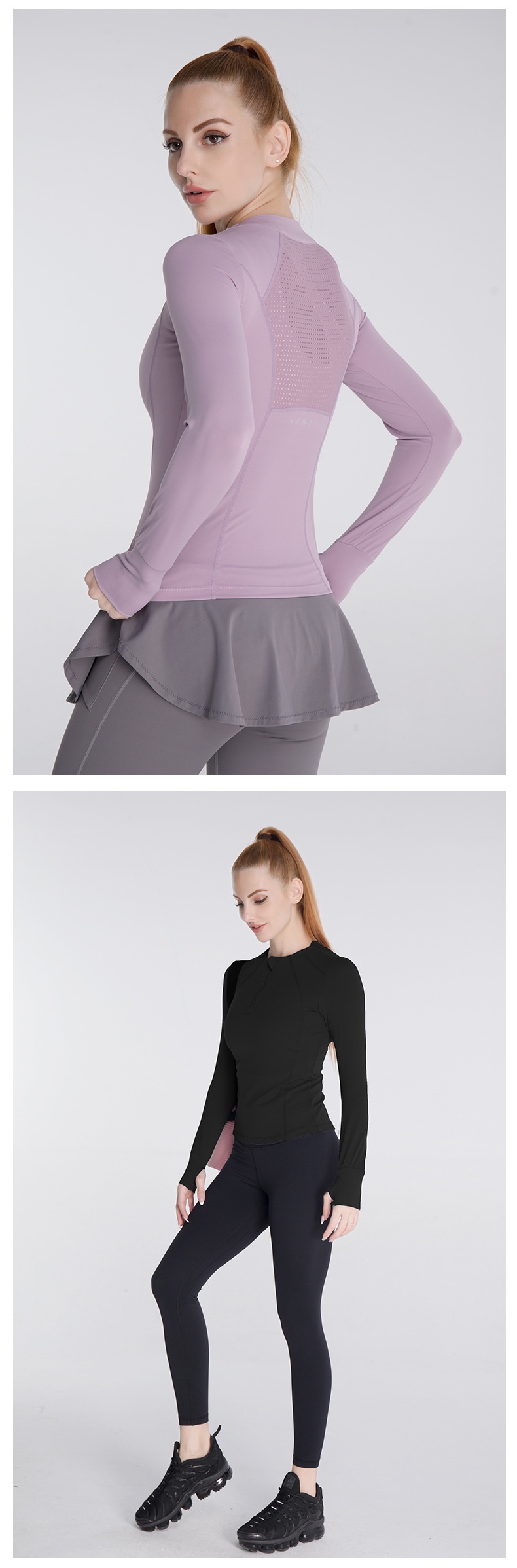 Veste de sport d'extérieur ActiveGo automne-hiver pour femme, coupe ajustée, fermeture éclair, manches longues, séchage rapide, idéale pour le fitness, la course à pied et le yoga (export)_voghion.com