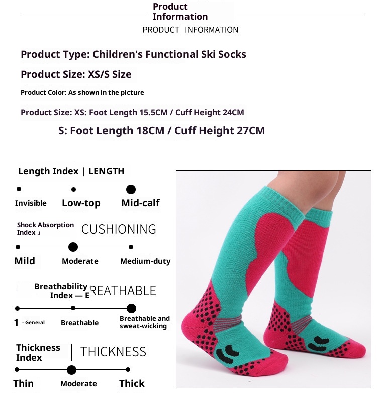 ActiveGo ActiveGo Calzini da sci per bambini, spessi, caldi e assorbenti, per sport all'aria aperta, da trekking, produttore all'ingrosso_voghion.com