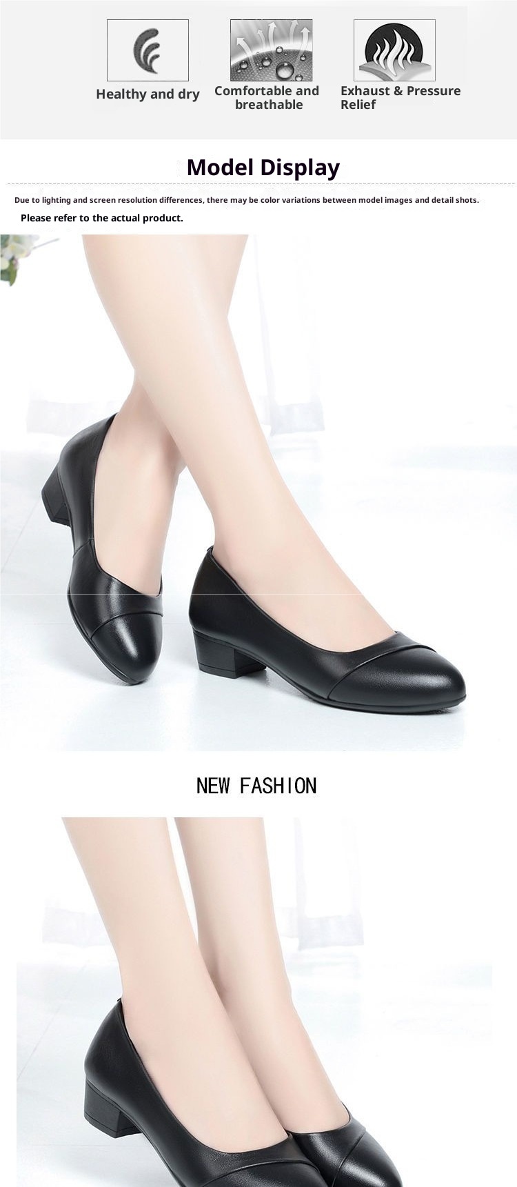 Mocassins en cuir ShoeVault, modèle printemps-automne, talon mi-haut et semelle souple, chaussures de travail pour femmes_voghion.com