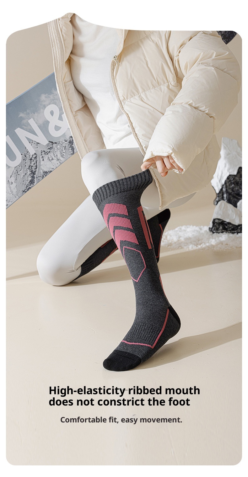 ActiveGo ActiveGo Professional Ski For Women, Wool, Warm, Thickened, Long Tube, Towel Bottom, Pressure, Sports, Mountaineering, Hiking,_voghion.com