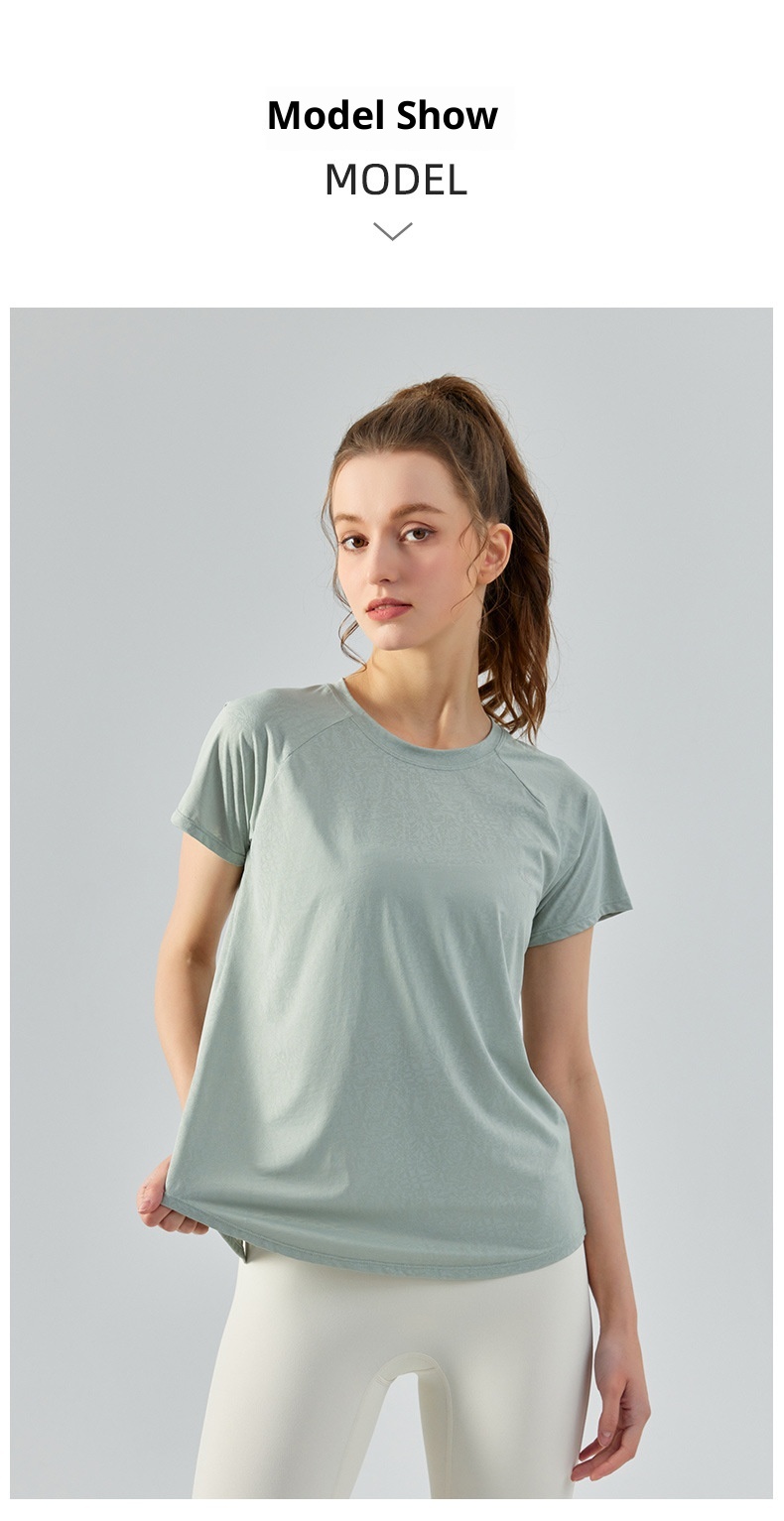ActiveGo Printemps Été Extérieur Jacquard Fendu Couvre-T-shirt Ajouré Léger, Ample et Respirant pour le sport et le yoga (style européen)_voghion.com