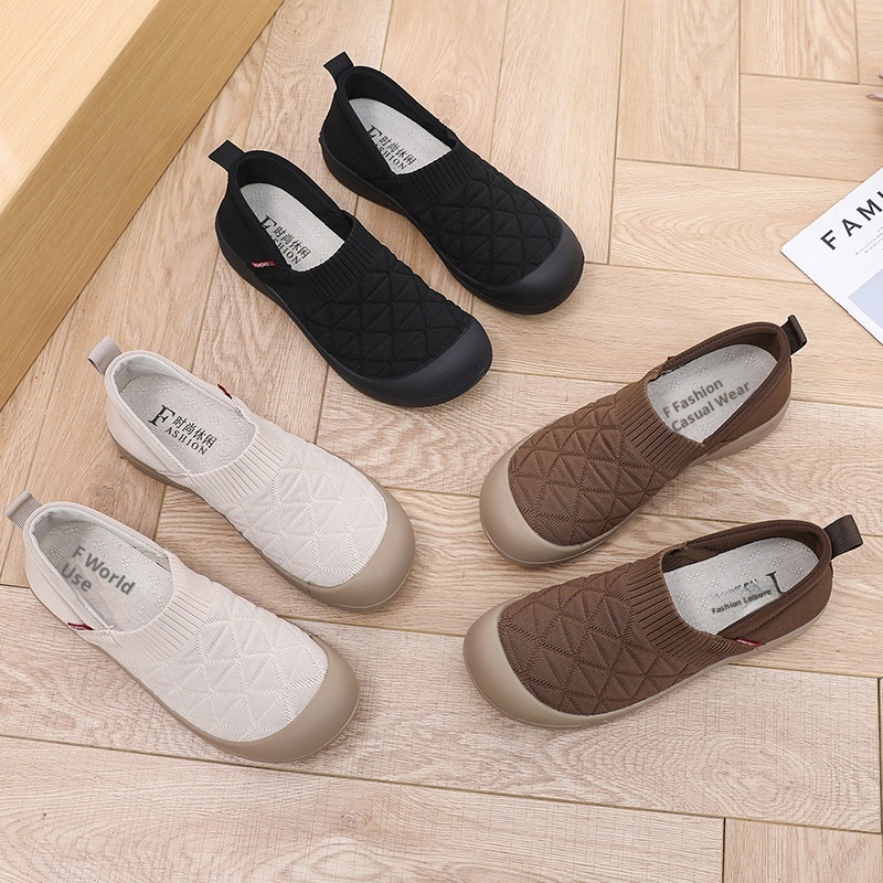 ShoeGlobe Frühjahr/Herbst Neue Damen-Slipper mit Stoffsohle, weicher Oberfläche, modisch, leicht, bequem, rutschfest, für Arbeit und Freizeit_voghion.com