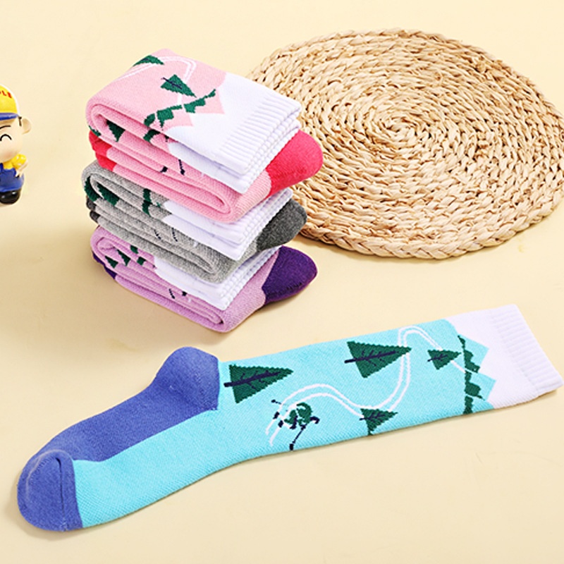 ActiveGo ActiveGo Autumn Winter Children's Ski Thickened Terry Knee Pads Shock Absorption Hiking Trekking Breathable Sports Thermal Socks_voghion.com