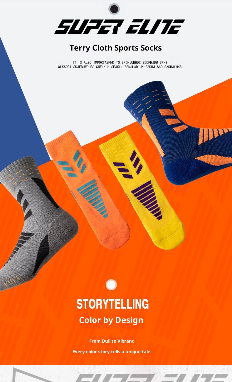 Chaussettes de sport ActiveGo ActiveGo Outdoor Marathon Running Hiking Sports Four Seasons Towel Bottom Thicked Unisex Wear-Resistant Non Slip Trekking Socks_voghion.com