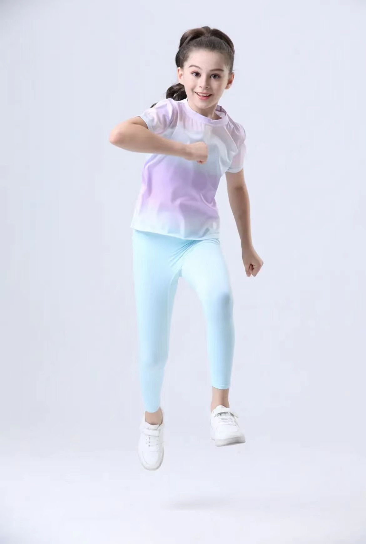 ActiveGo Summer Thin Girls Children Ice Silk Short Sleeve Quick-Drying Breathable Yoga Outdoor Casual Sports Training Fitness_voghion.com