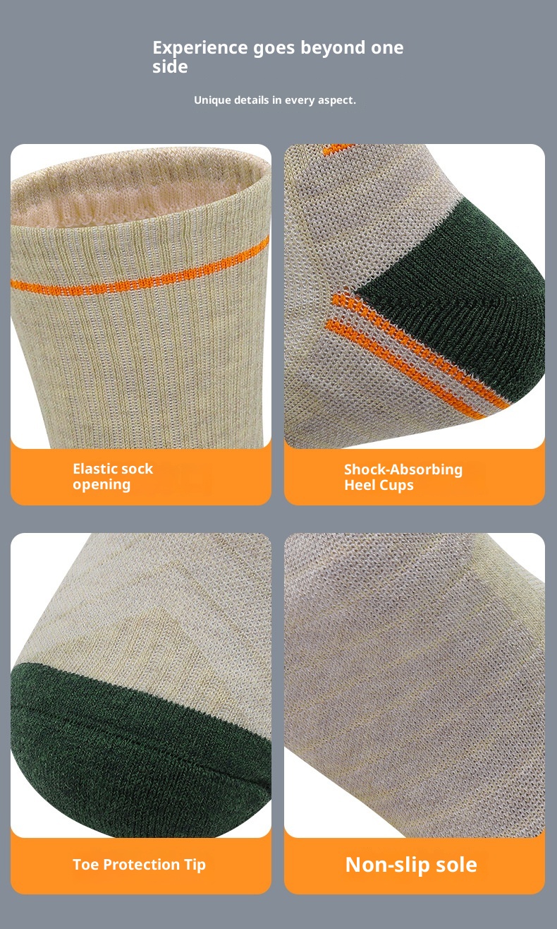 Calzini da trekking unisex ActiveGo ActiveGo Merino Wool Mid-Calf Warm Snow Professional Ski Antiscivolo Assorbimento del sudore Fondo in asciugamano_voghion.com