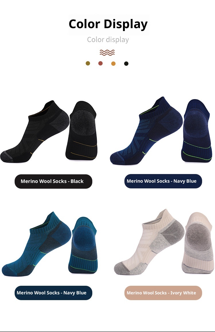 ActiveGo ActiveGo Men's And Women's Outdoor Sports Thickened Towel Bottom Short Tube Moisture-Wicking Hiking Merino Wool Running Socks_voghion.com