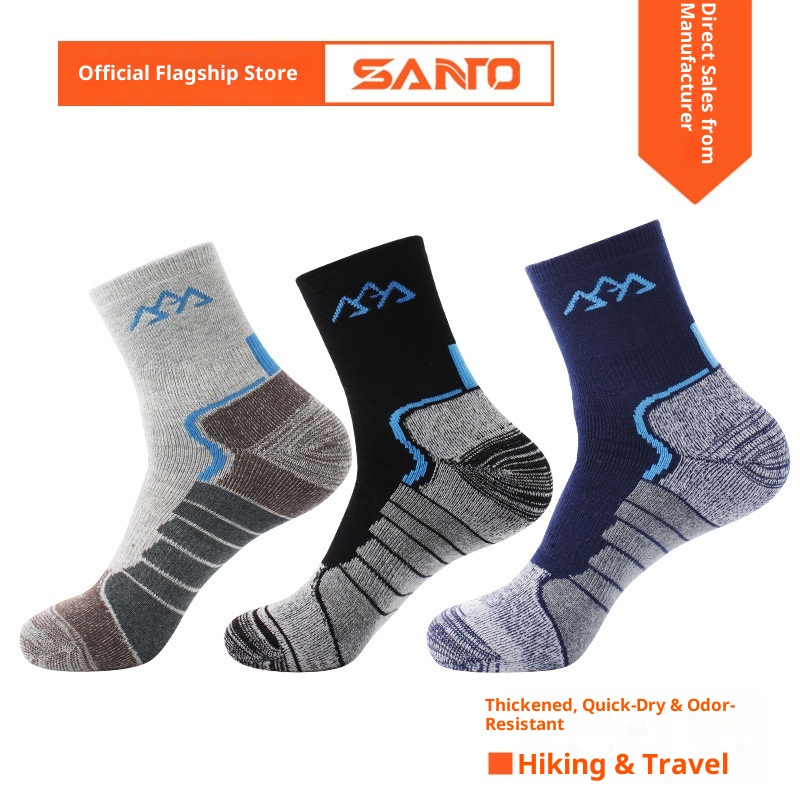 ActiveGo ActiveGo SANTO Calzini da trekking traspiranti ad asciugatura rapida da uomo, spessi, caldi e a metà polpaccio, per attività all'aperto_voghion.com