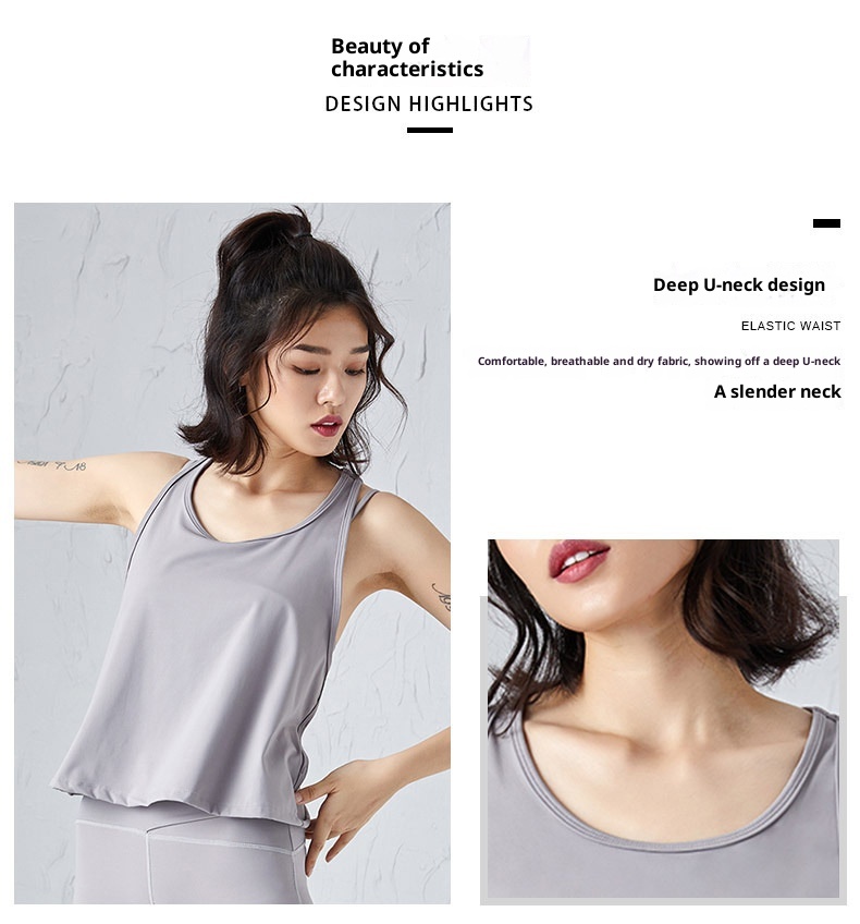 Canotta da fitness sexy ad asciugatura rapida ActiveGo One-Piece Dropshipping senza maniche e schiena scoperta per donna, sport all'aria aperta, sensazione quasi impercettibile_voghion.com