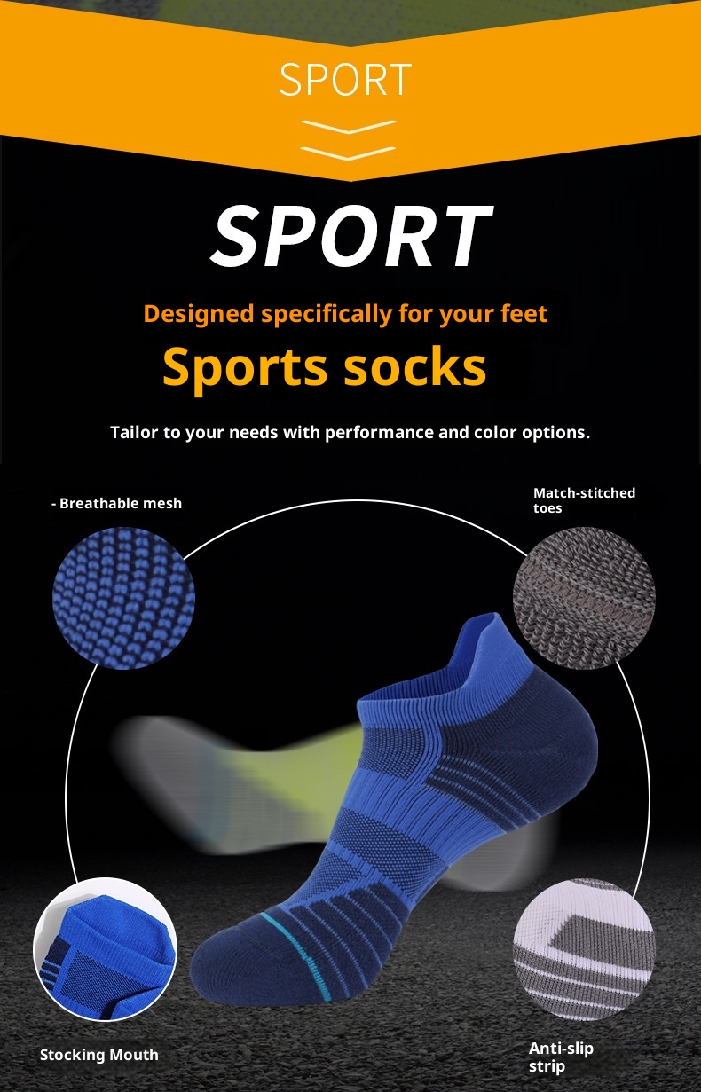 ActiveGo ActiveGo Breathable Sports Antibacterial Terry Bottom Basketball Seamless Hiking Cycling Running Unisex Badminton Socks_voghion.com