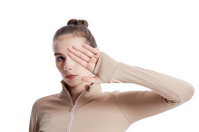 ActiveGo Cross-Border New Fitness Clothing Autunno Inverno Donna Quick-Dry Stand Collar Zipper Shirt Outdoor Sports Jacket Plus_voghion.com