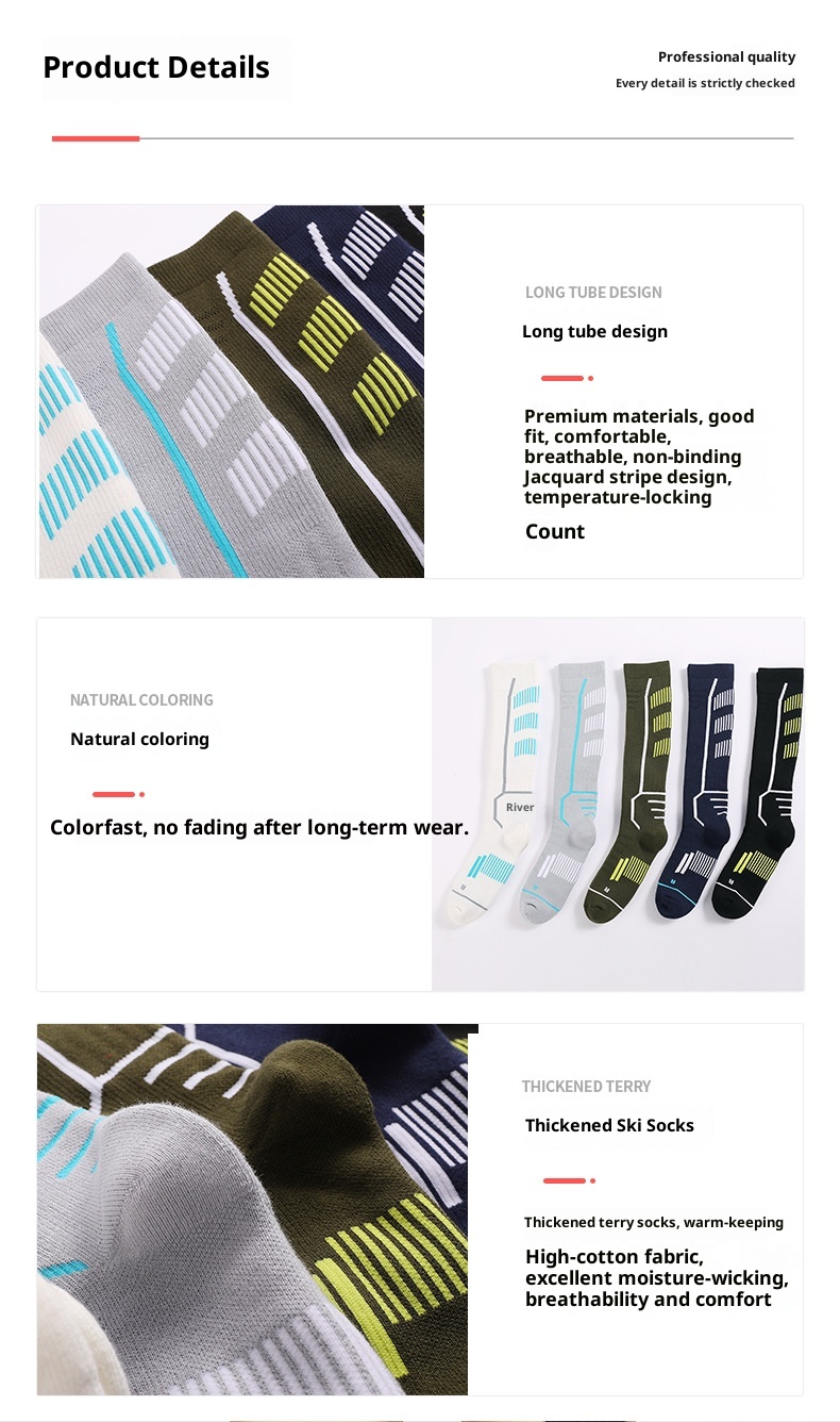 ActiveGo ActiveGo Professionelle Wandersocken für Erwachsene, Kinder, dicke Frottee-Socken, lange Schläuche, warm, für Herren und Damen, ideal für Herbst und Winter, geeignet._voghion.com