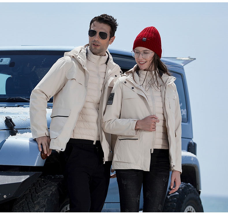 ActiveGo New Outdoor Down Tre in Uno 0,05 kg Set di Pezzi Giacca Invernale Uomo e Donna Tuta da Alpinismo Cappotto Staccabile_voghion.com