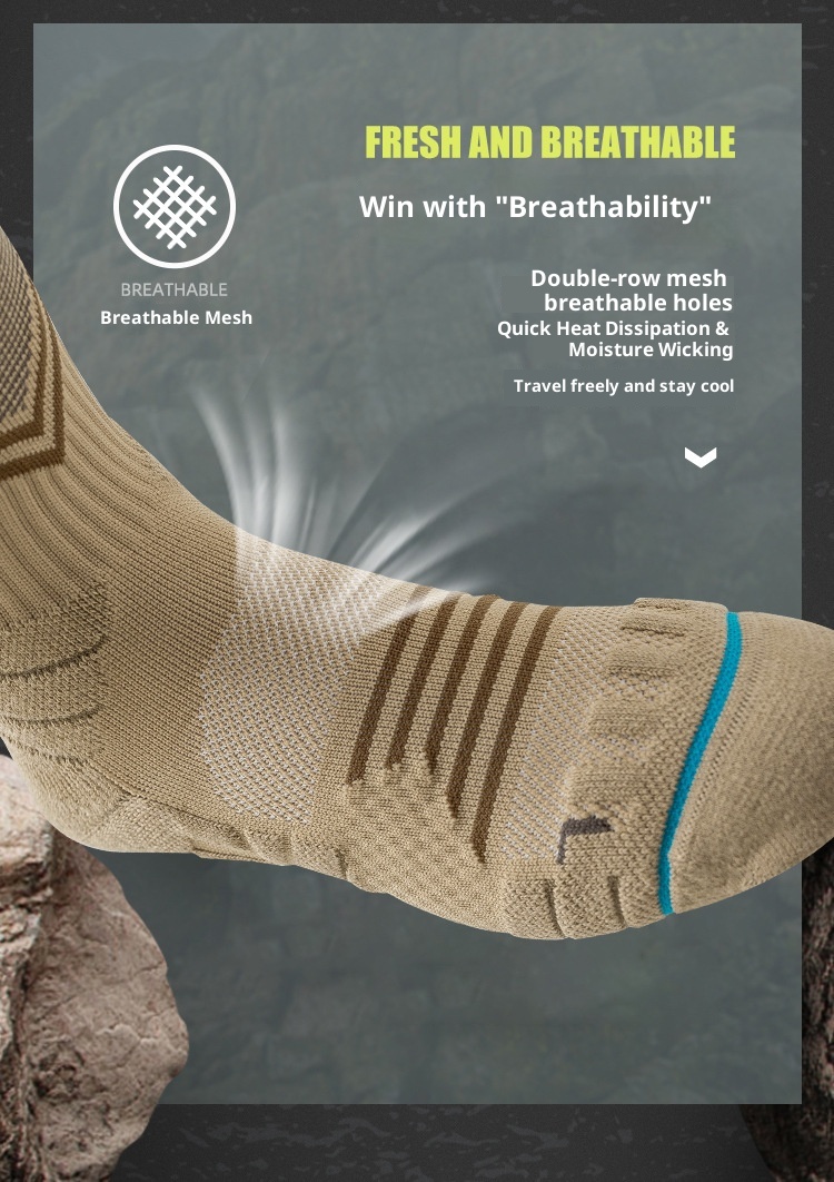 ActiveGo ActiveGo Sport's House Men's Mid-Calf Spring Summer Hiking Professional Breathable Towel Bottom Sports Socks_voghion.com