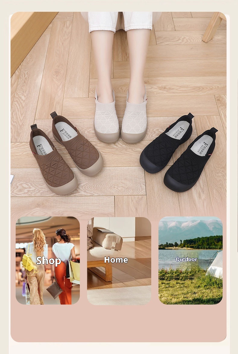 ShoeGlobe Frühjahr/Herbst Neue Damen-Slipper mit Stoffsohle, weicher Oberfläche, modisch, leicht, bequem, rutschfest, für Arbeit und Freizeit_voghion.com