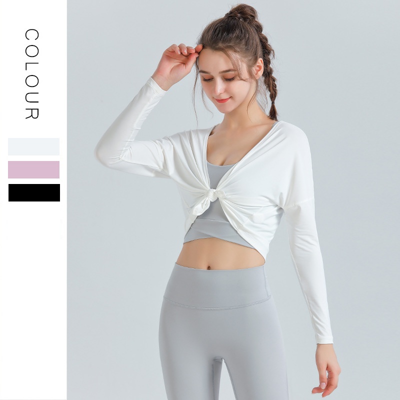 T-shirt de sport ActiveGo automne-hiver à manches longues pour femme, idéal pour le yoga, la course à pied et les activités de plein air. Inspiré des influenceuses fitness._voghion.com
