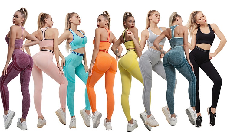 ActiveGo Outdoor Fitness Wear Sleeve T-Shirt New Style Beautiful Back Sports Bra Tight Hip Lift Long Pants Yoga Set For Women_voghion.com