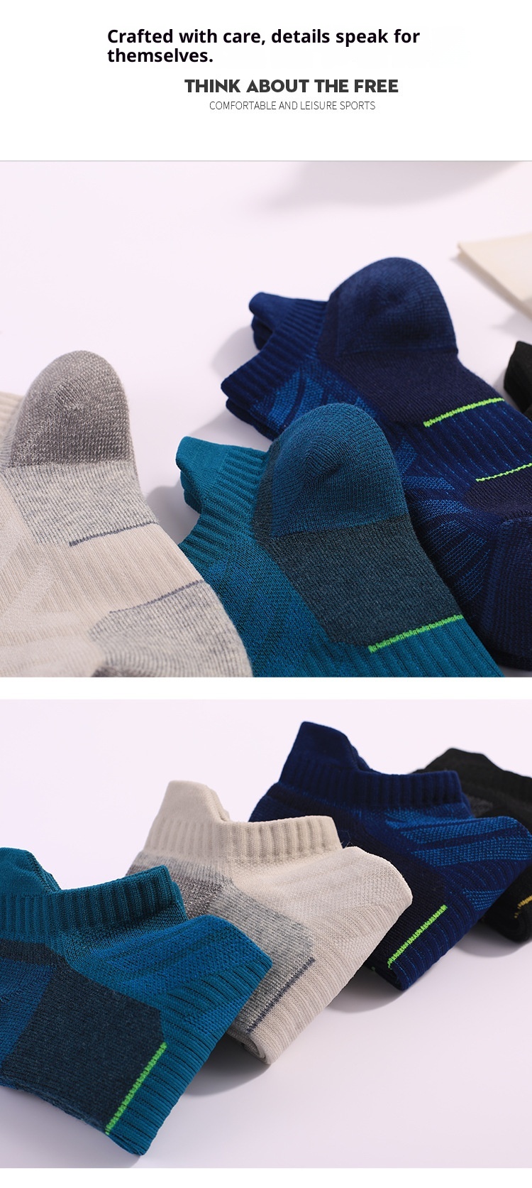 ActiveGo ActiveGo Men's And Women's Outdoor Sports Thickened Towel Bottom Short Tube Moisture-Wicking Hiking Merino Wool Running Socks_voghion.com