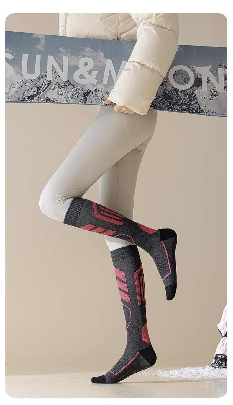 ActiveGo ActiveGo Professional Ski For Women, Wool, Warm, Thickened, Long Tube, Towel Bottom, Pressure, Sports, Mountaineering, Hiking,_voghion.com