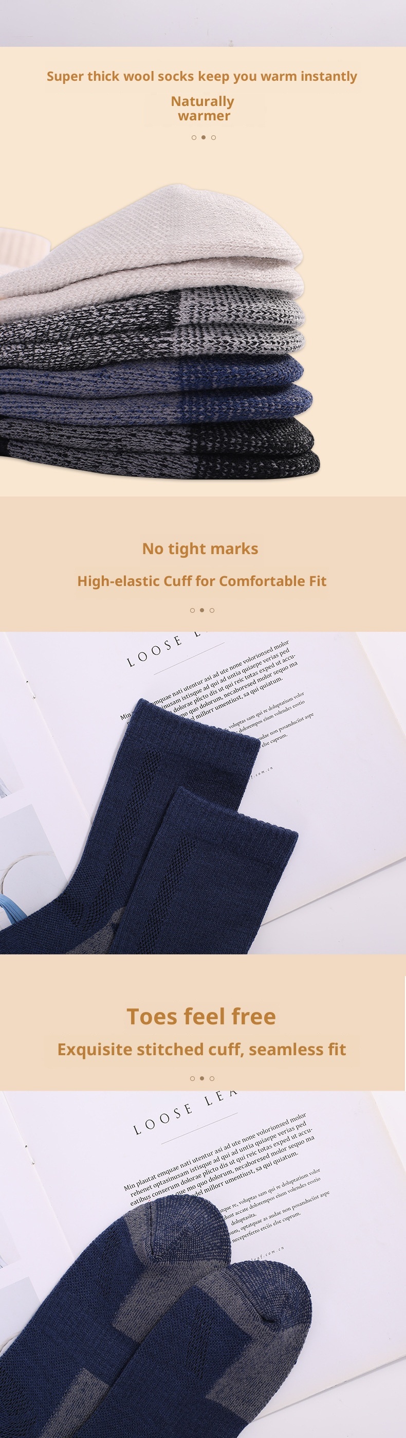 ActiveGo ActiveGo Calzini da uomo in lana merino, spessi, caldi, per escursionismo, sci, sport, alpinismo, neve_voghion.com