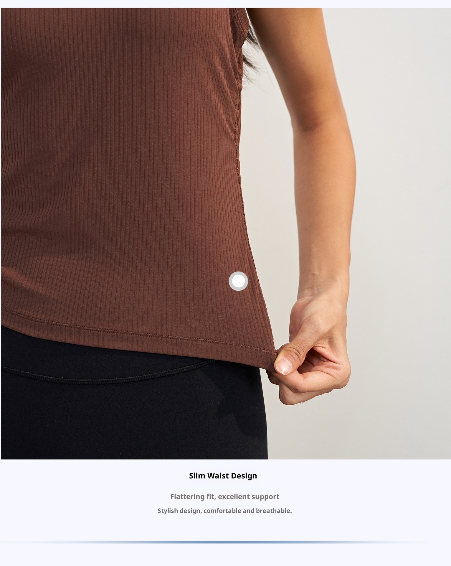 ActiveGo Nuls Débardeur côtelé transparent pour femme, amincissant, sans manches, sport, col rond, idéal pour l'été, le yoga et les activités de plein air_voghion.com