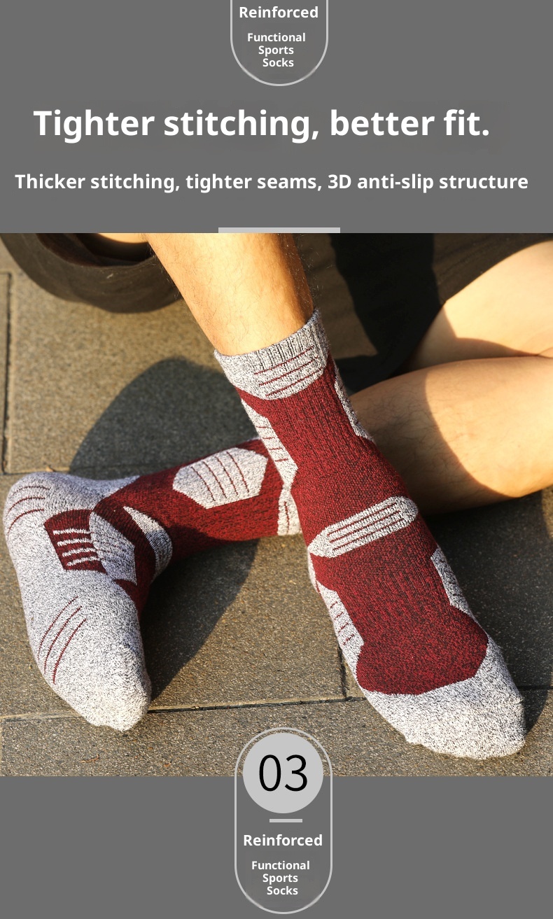 ActiveGo Two Wolves Herren-Sportsocken, mittelhoch geschnitten, mit verdickter Frotteesohle, atmungsaktiv, schweißabsorbierend und geruchshemmend._voghion.com