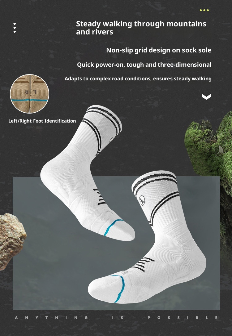 ActiveGo ActiveGo Sport's House Men's Mid-Calf Spring Summer Hiking Professional Breathable Towel Bottom Sports Socks_voghion.com