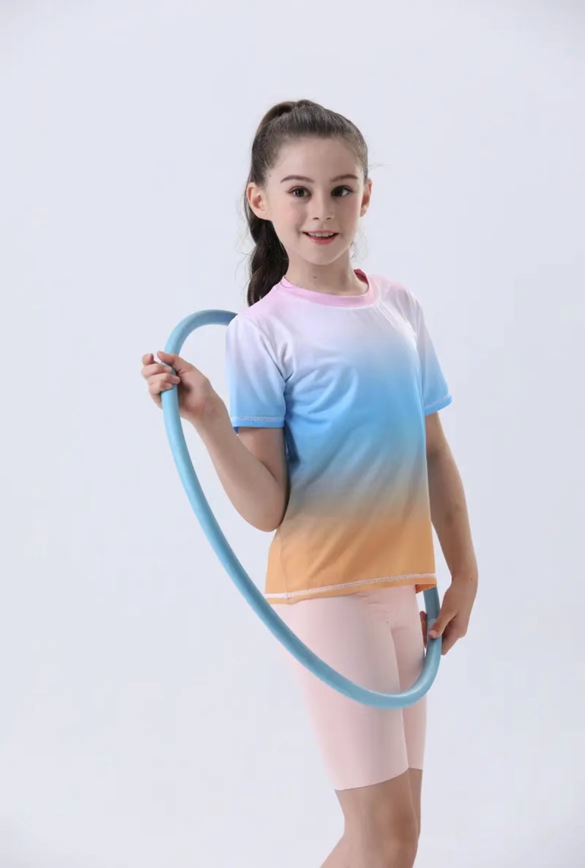 ActiveGo Summer Thin Girls Children Ice Silk Short Sleeve Quick-Drying Breathable Yoga Outdoor Casual Sports Training Fitness_voghion.com
