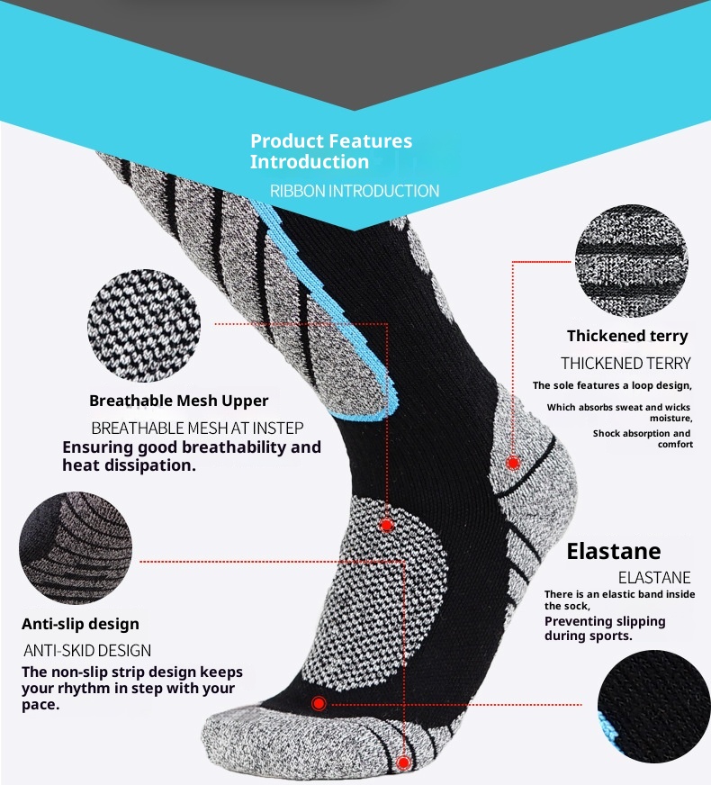 ActiveGo ActiveGo Long Men's Snow Women's Non-Slip Quick-Dry Hiking Mountaineering Sports Warm Ski High Socks_voghion.com