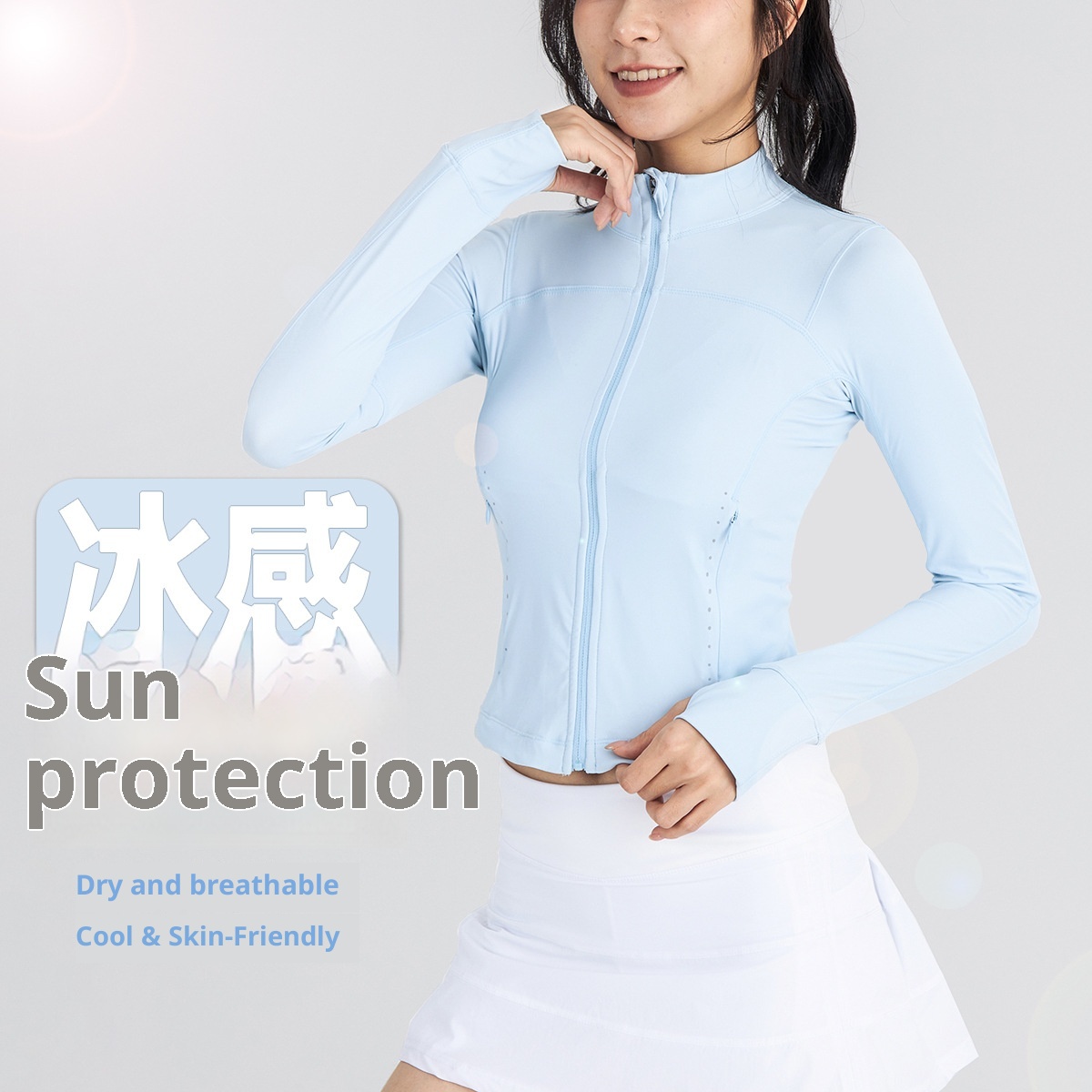 ActiveGo Sports Yoa Wear Donna Leggero e traspirante Cappotto Protezione UV Crema solare Tiht-fittin Outdoor Running Fitness_voghion.com