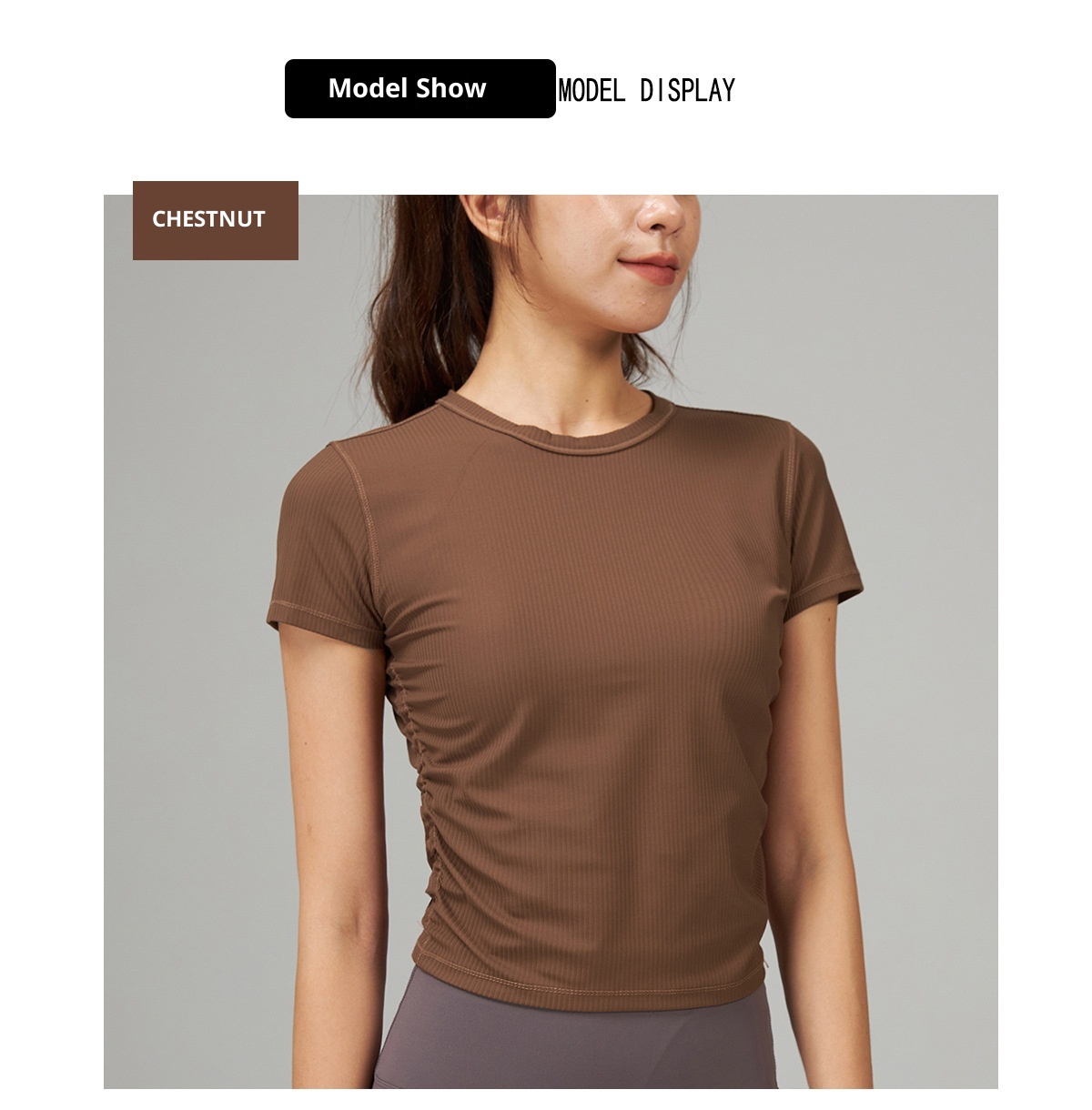 T-shirt de yoga ActiveGo Lu pour femme, séchage rapide, manches courtes, coupe ajustée, idéal pour le sport, le fitness et l'entraînement décontracté._voghion.com