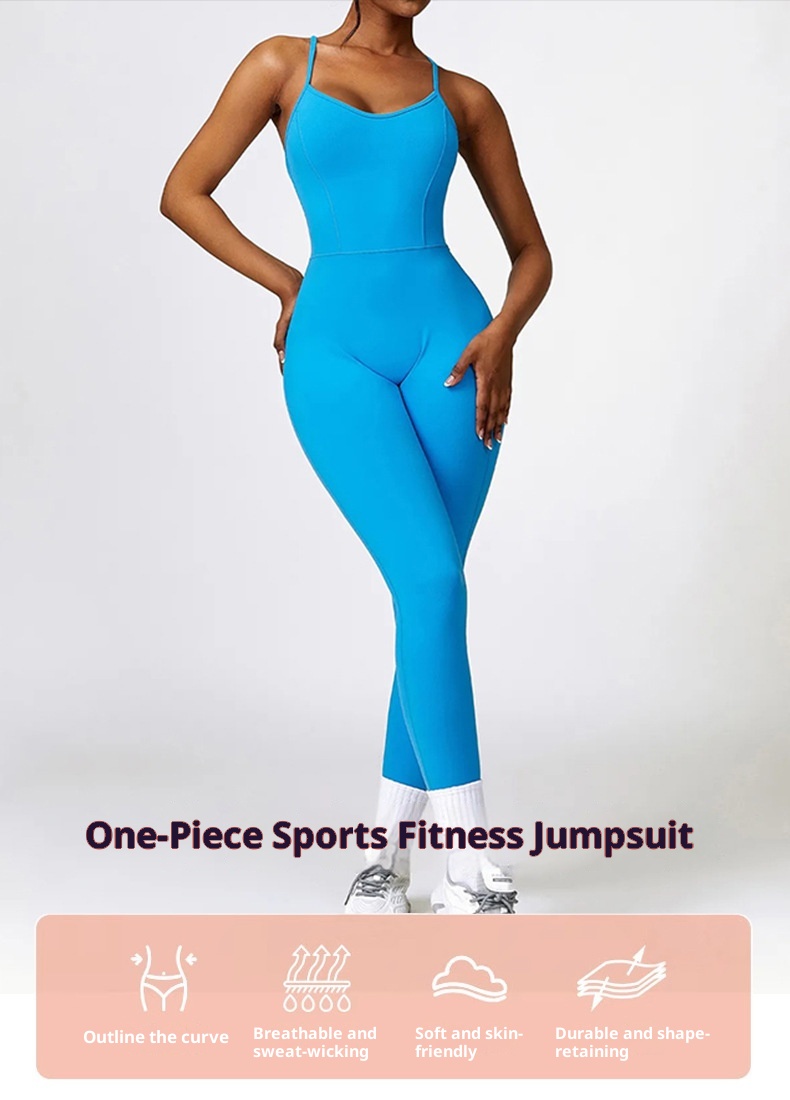 ActiveGo Cross-Border Seamless Sexy Peach Butt Yoga Wear Women High Elastic Slim Fit Fitness Outdoor Sports One-Piece Bodysuit L1_voghion.com
