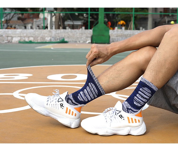 ActiveGo ActiveGo Two Wolves Outdoor Thickened Towel Bottom Autumn Winter Sweat-Absorbing Odor-Resistant Mid-Calf Sports Hiking Thermal_voghion.com