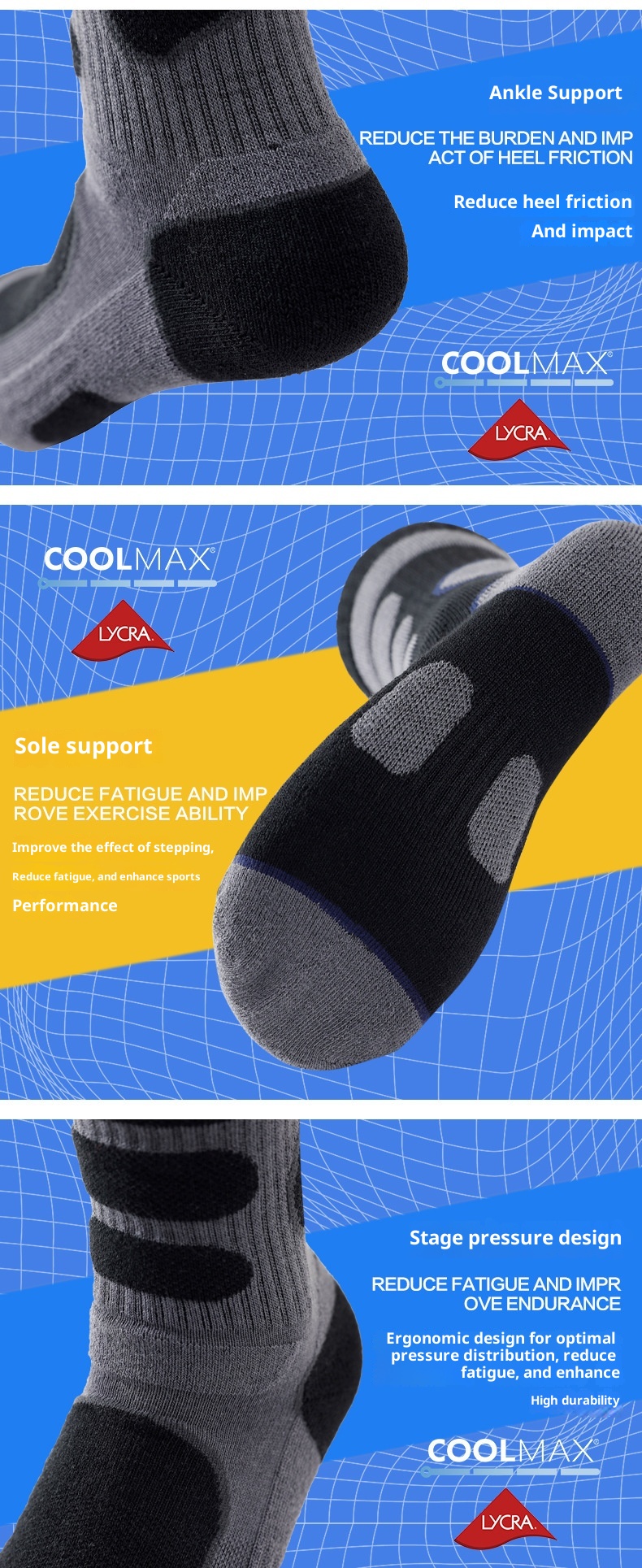 ActiveGo ActiveGo Honghao COOLMAX Cool Outdoor Sports Breathable Thickened Hiking Dry And Comfortable Trail Running Socks_voghion.com