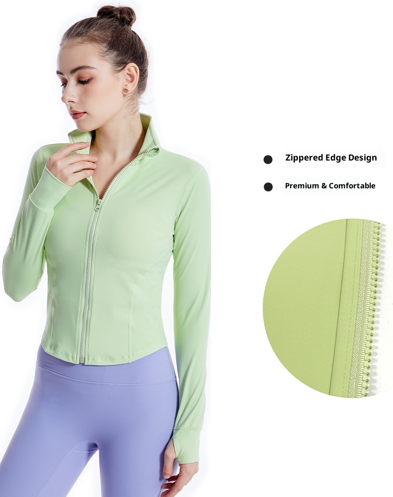 ActiveGo Cross-Border New Fitness Clothing Autunno Inverno Donna Quick-Dry Stand Collar Zipper Shirt Outdoor Sports Jacket Plus_voghion.com